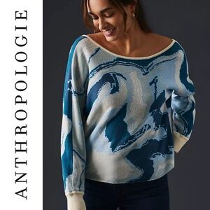 Daily Practice Anthropologie "Hazy Daze" Blue Women's Sweater Comfort Relaxed